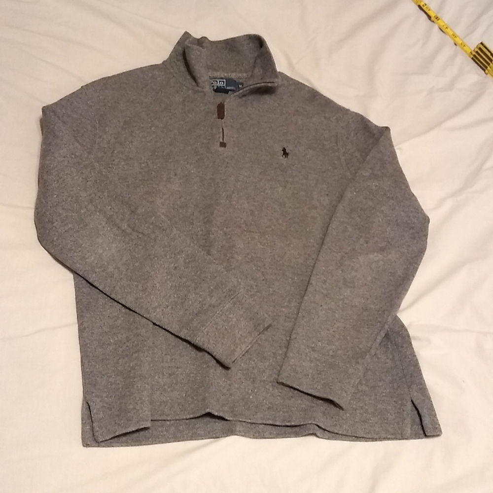 Men's Polo by Ralph Lauren 1/4 zip classic sweater size Medium navy blue pony